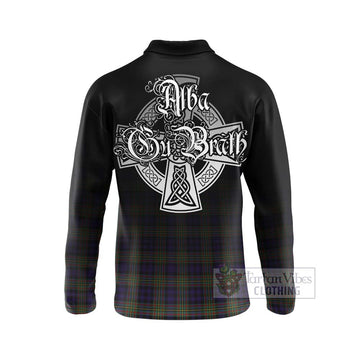 MacLellan (McLellan) Tartan Long Sleeve Polo Shirt Featuring Alba Gu Brath Family Crest Celtic Inspired