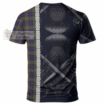 MacLellan (McLellan) Tartan T-Shirt with Family Crest Cross Sword Thistle Celtic Vibes