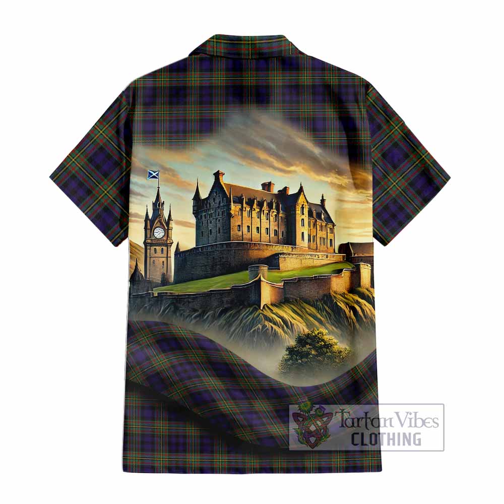 MacLellan (McLellan) Tartan Family Crest Hawaiian Shirt with Scottish Ancient Castle Style - Tartan Vibes Clothing