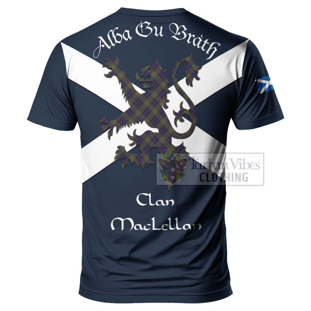 Tartan Vibes Clothing MacLellan (McLellan) Tartan Lion Rampant T-Shirt – Proudly Display Your Heritage with Alba Gu Brath and Clan Name