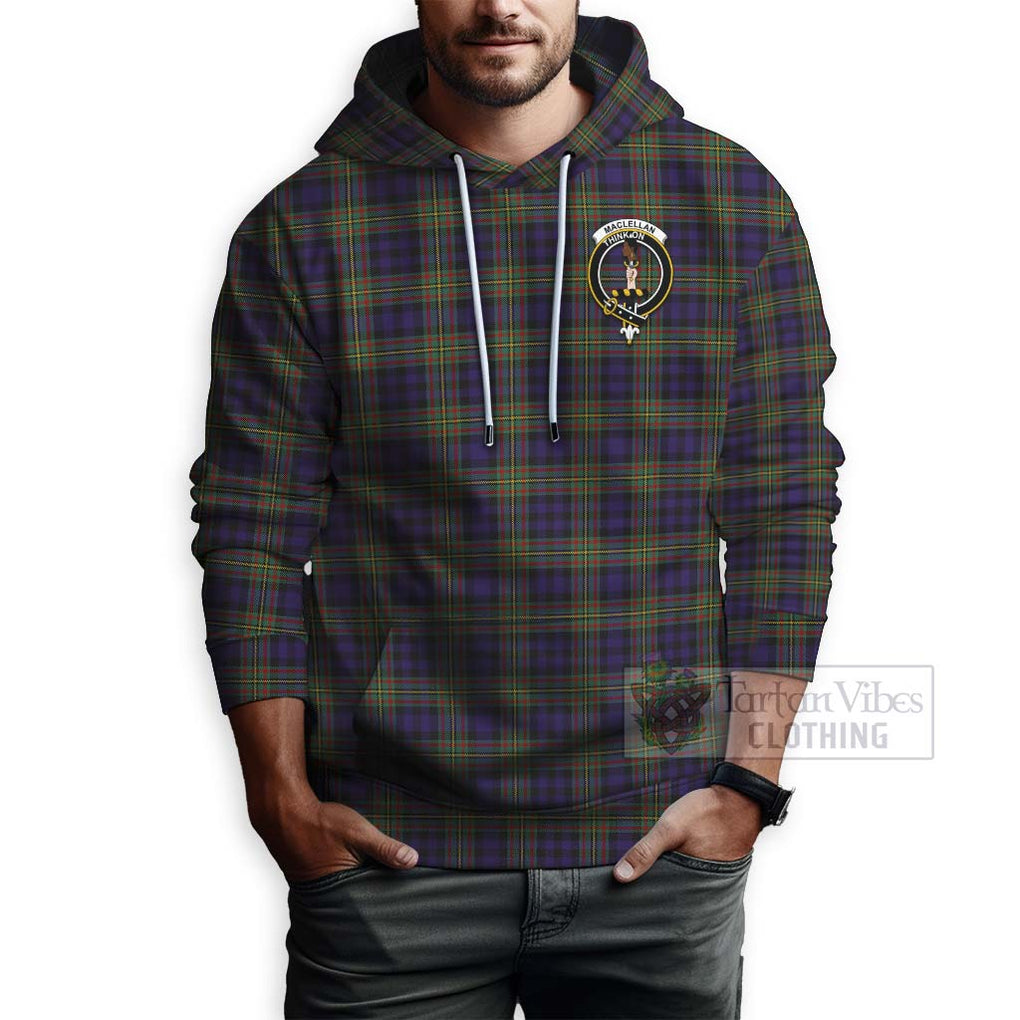 Tartan Vibes Clothing MacLellan (McLellan) Tartan Hoodie with Family Crest Celtic Skull Style