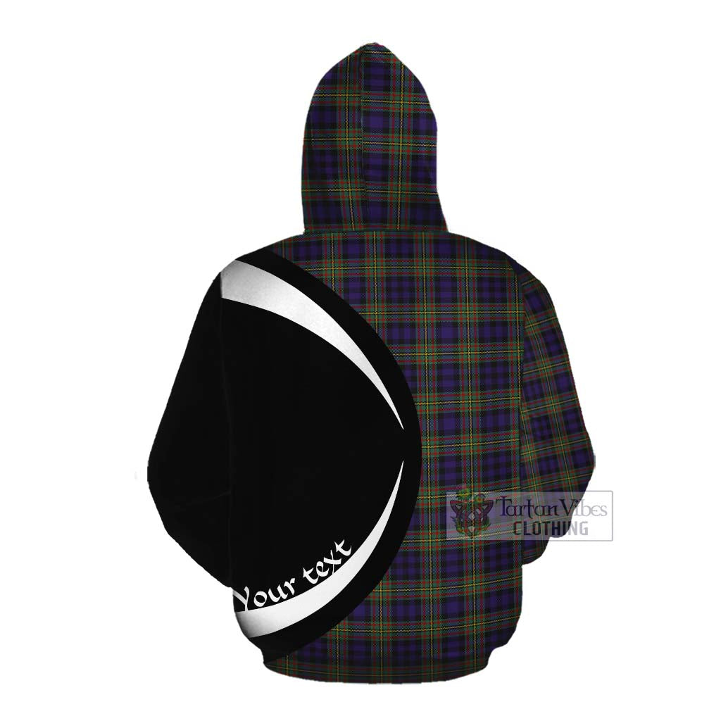 Tartan Vibes Clothing MacLellan (McLellan) Tartan Cotton Hoodie with Family Crest Circle Style