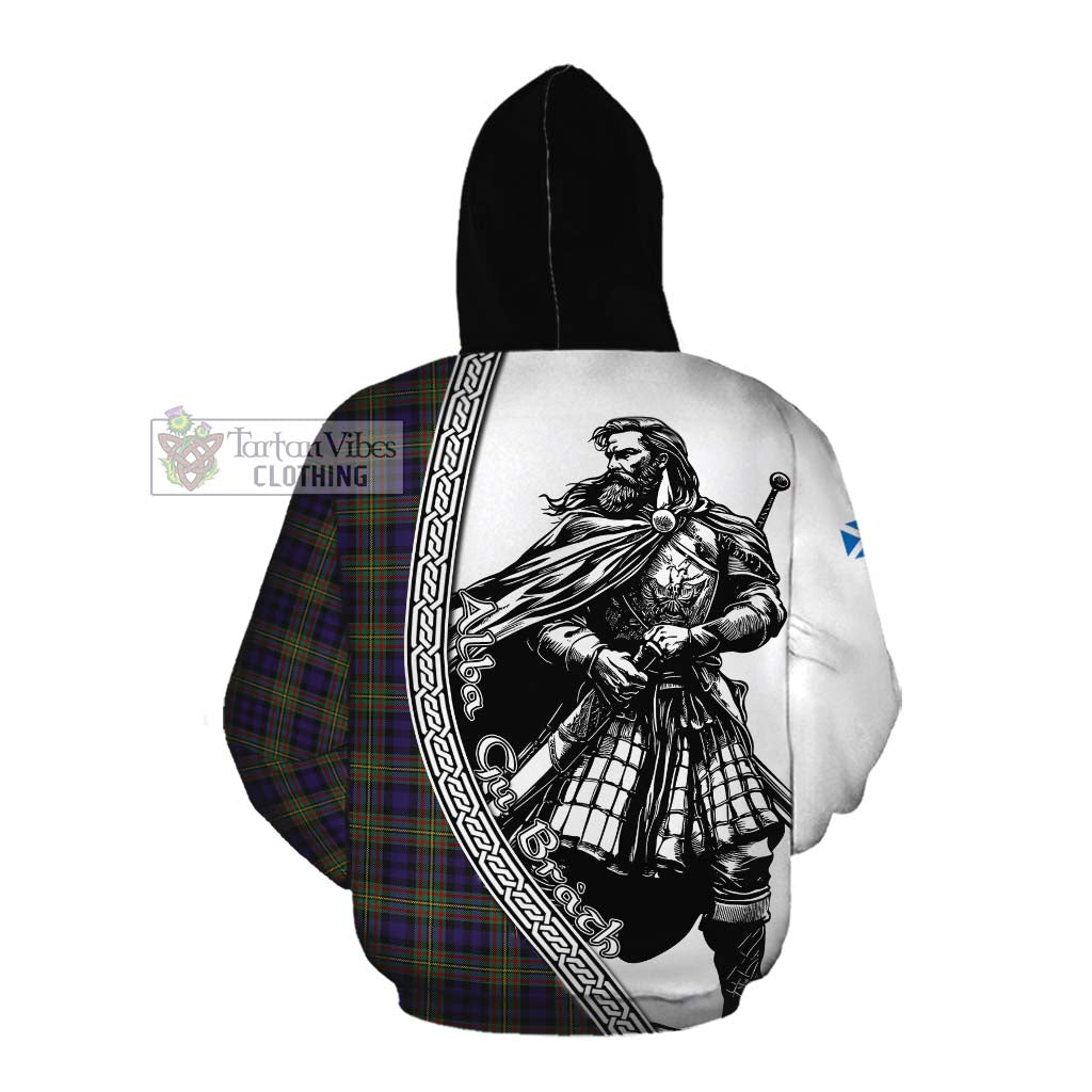 Tartan Vibes Clothing MacLellan (McLellan) Tartan Clan Crest Cotton Hoodie with Highlander Warrior Celtic Style