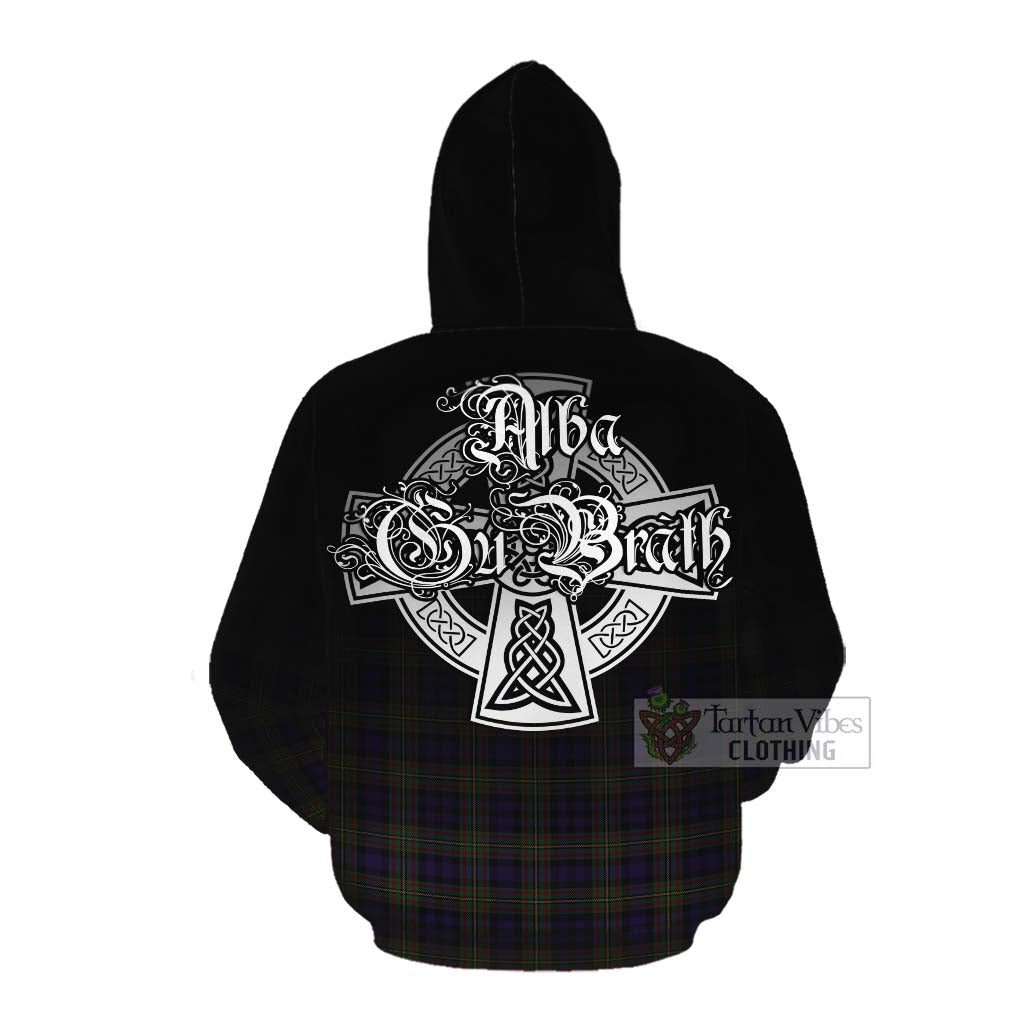 Tartan Vibes Clothing MacLellan (McLellan) Tartan Cotton Hoodie Featuring Alba Gu Brath Family Crest Celtic Inspired