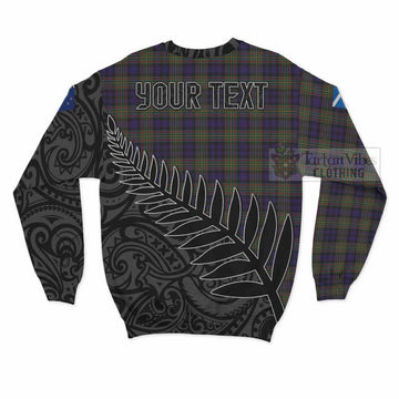 MacLellan (McLellan) Crest Tartan Sweatshirt with New Zealand Silver Fern Half Style