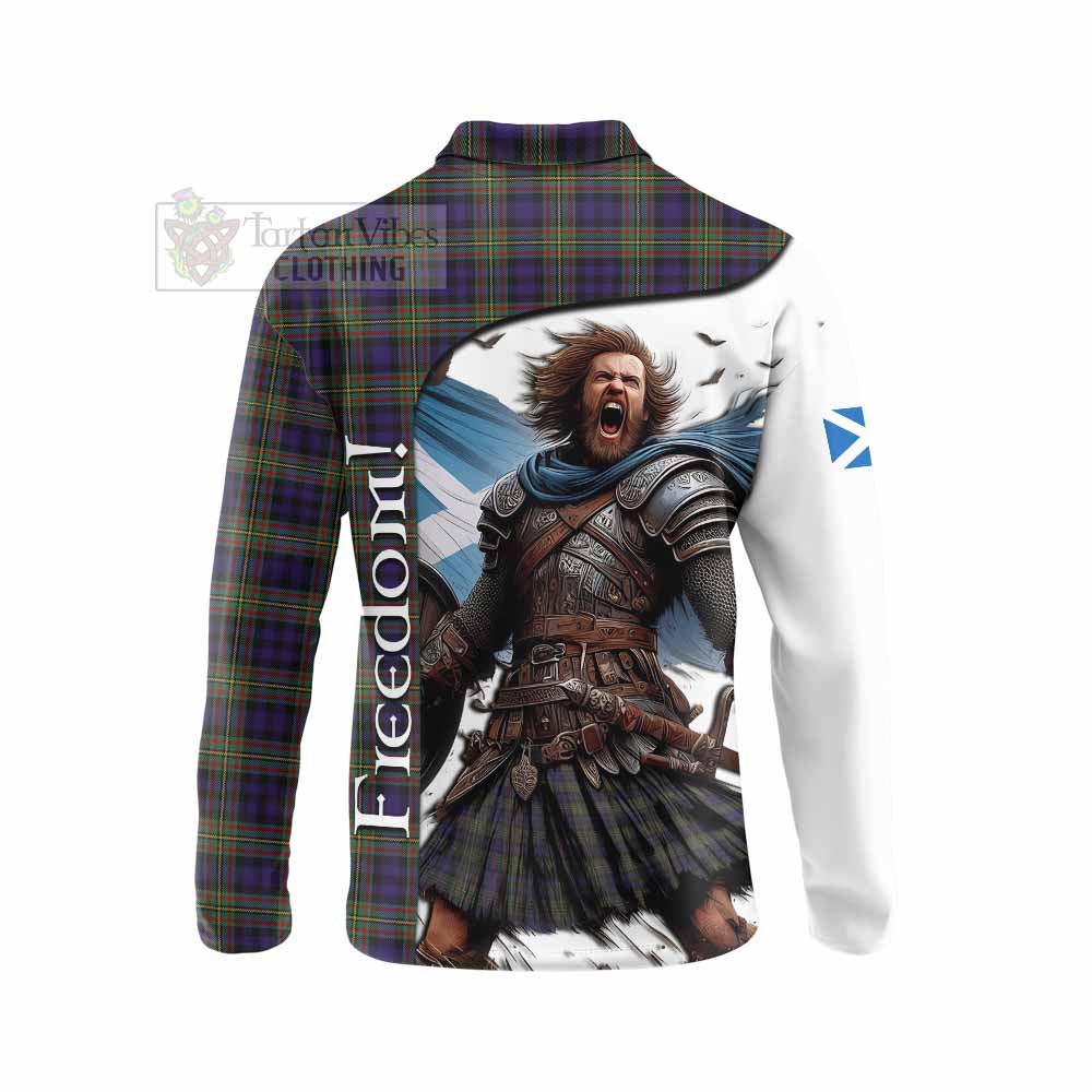 Tartan Vibes Clothing MacLellan (McLellan) Crest Tartan Long Sleeve Polo Shirt Inspired by the Freedom of Scottish Warrior