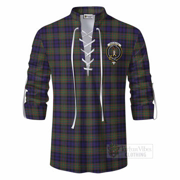 MacLellan (McLellan) Tartan Ghillie Kilt Shirt with Family Crest DNA In Me Style