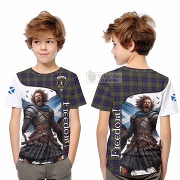 MacLellan (McLellan) Crest Tartan Kid T-Shirt Inspired by the Freedom of Scottish Warrior