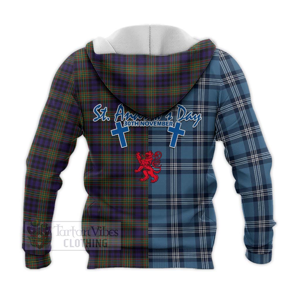 Tartan Vibes Clothing MacLellan (McLellan) Tartan Knitted Hoodie Happy St. Andrew's Day Half Tartan Style