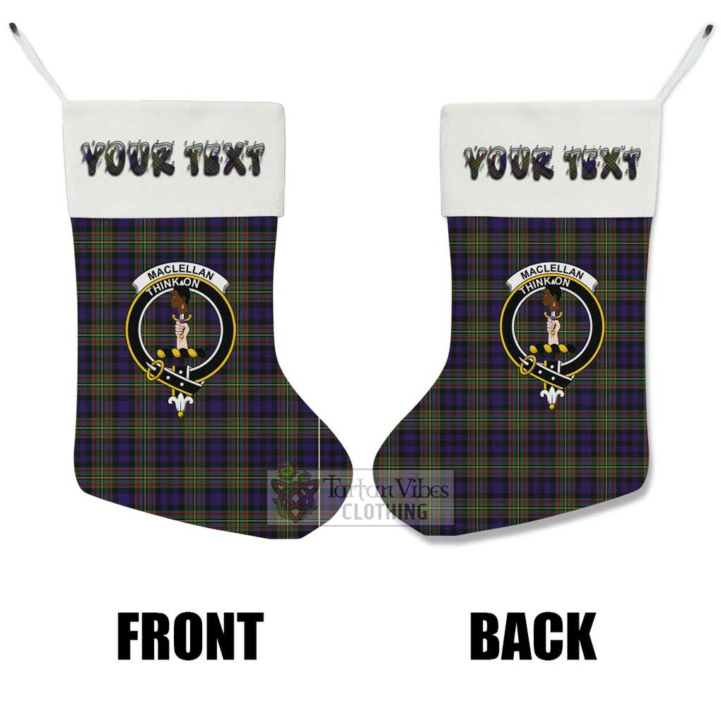 Tartan Vibes Clothing MacLellan (McLellan) Tartan Family Crest Christmas Stocking with Personalized Text