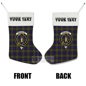 MacLellan (McLellan) Tartan Family Crest Christmas Stocking with Personalized Text