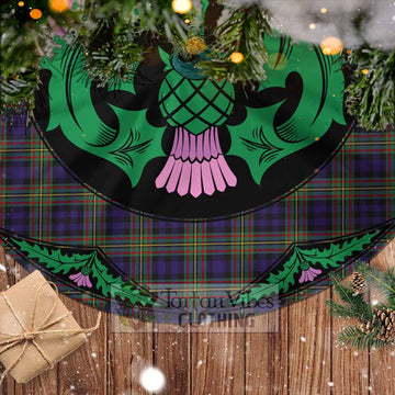 MacLellan (McLellan) Tartan Christmas Tree Skirt Scottish Thistle Style