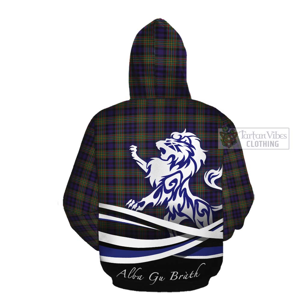 Tartan Vibes Clothing MacLellan (McLellan) Tartan Cotton Hoodie with Alba Gu Brath Regal Lion Emblem