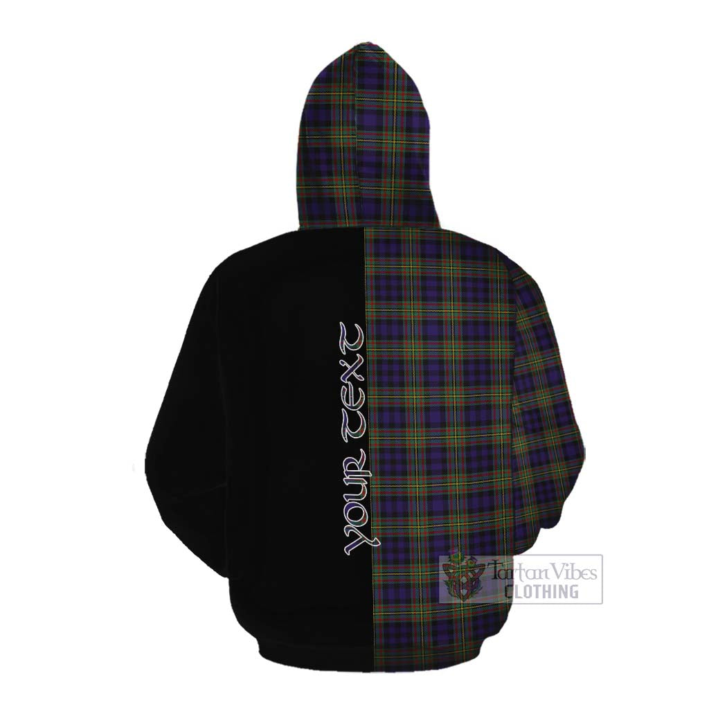 Tartan Vibes Clothing MacLellan (McLellan) Tartan Cotton Hoodie with Family Crest and Half Of Me Style