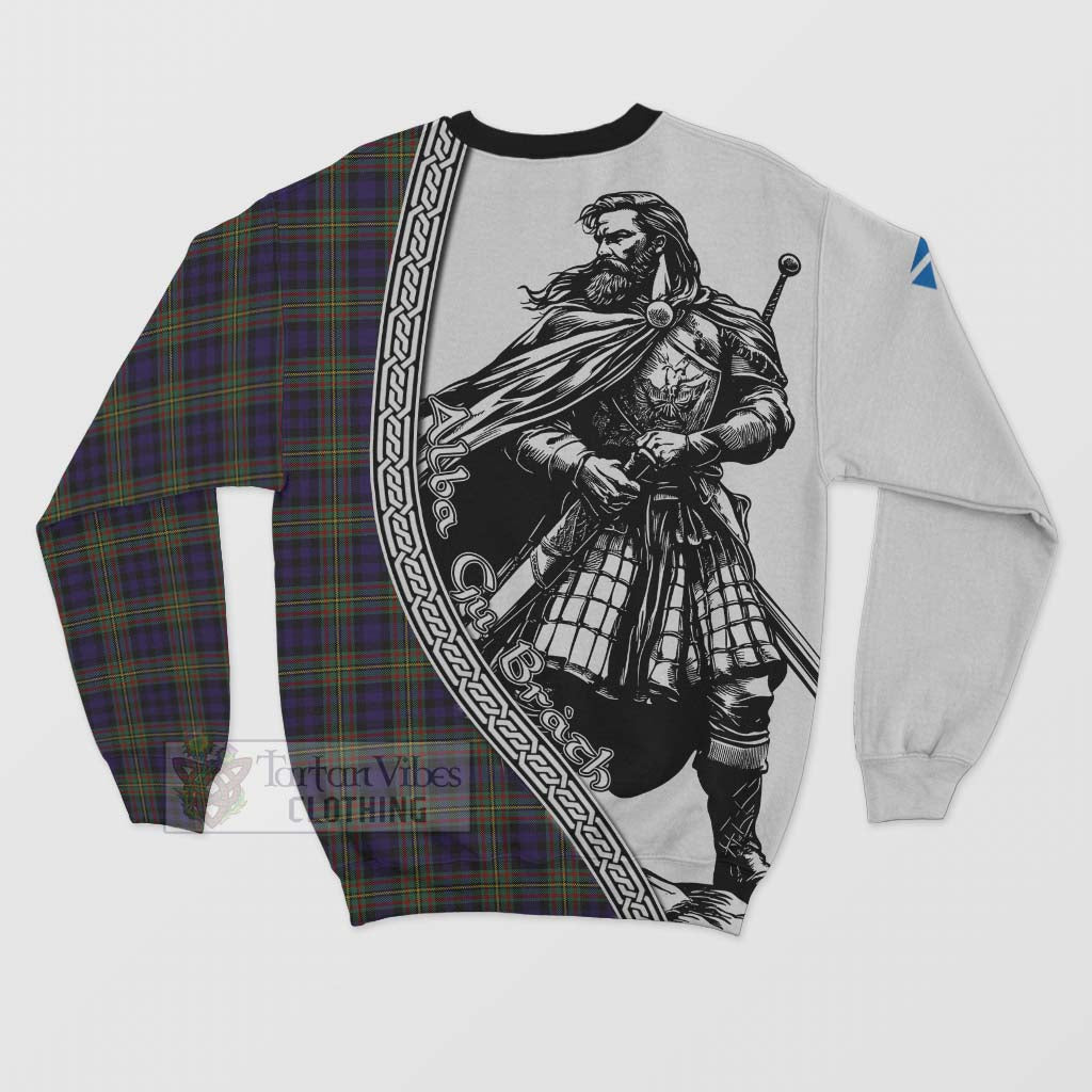 Tartan Vibes Clothing MacLellan (McLellan) Tartan Clan Crest Sweatshirt with Highlander Warrior Celtic Style