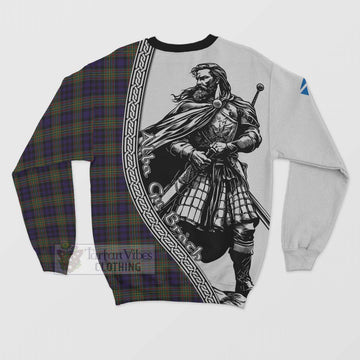 MacLellan (McLellan) Tartan Clan Crest Sweatshirt with Highlander Warrior Celtic Style