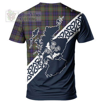 MacLellan (McLellan) Tartan T-Shirt Featuring Thistle and Scotland Map