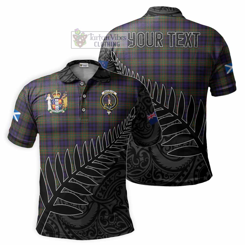 MacLellan (McLellan) Crest Tartan Polo Shirt with New Zealand Silver Fern Half Style