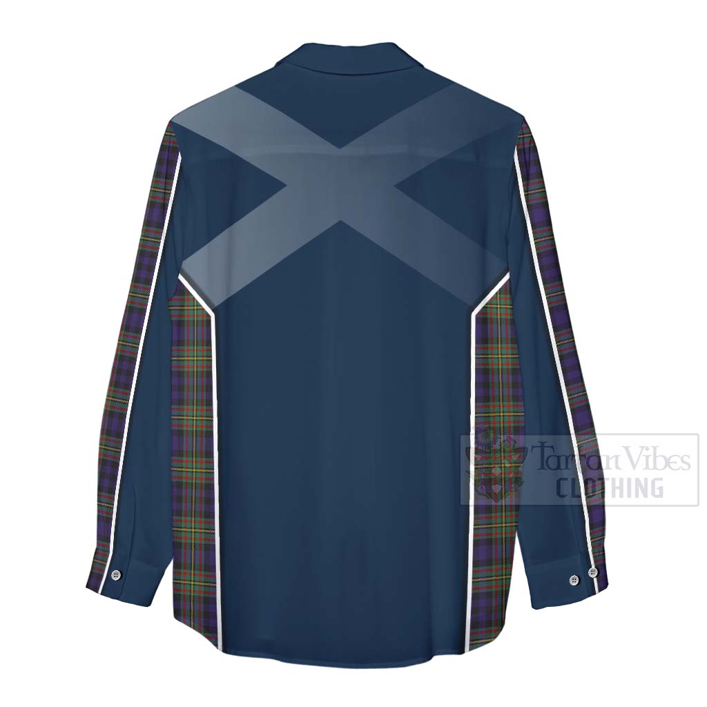 Tartan Vibes Clothing MacLellan (McLellan) Tartan Women's Casual Shirt with Family Crest and Scottish Thistle Vibes Sport Style