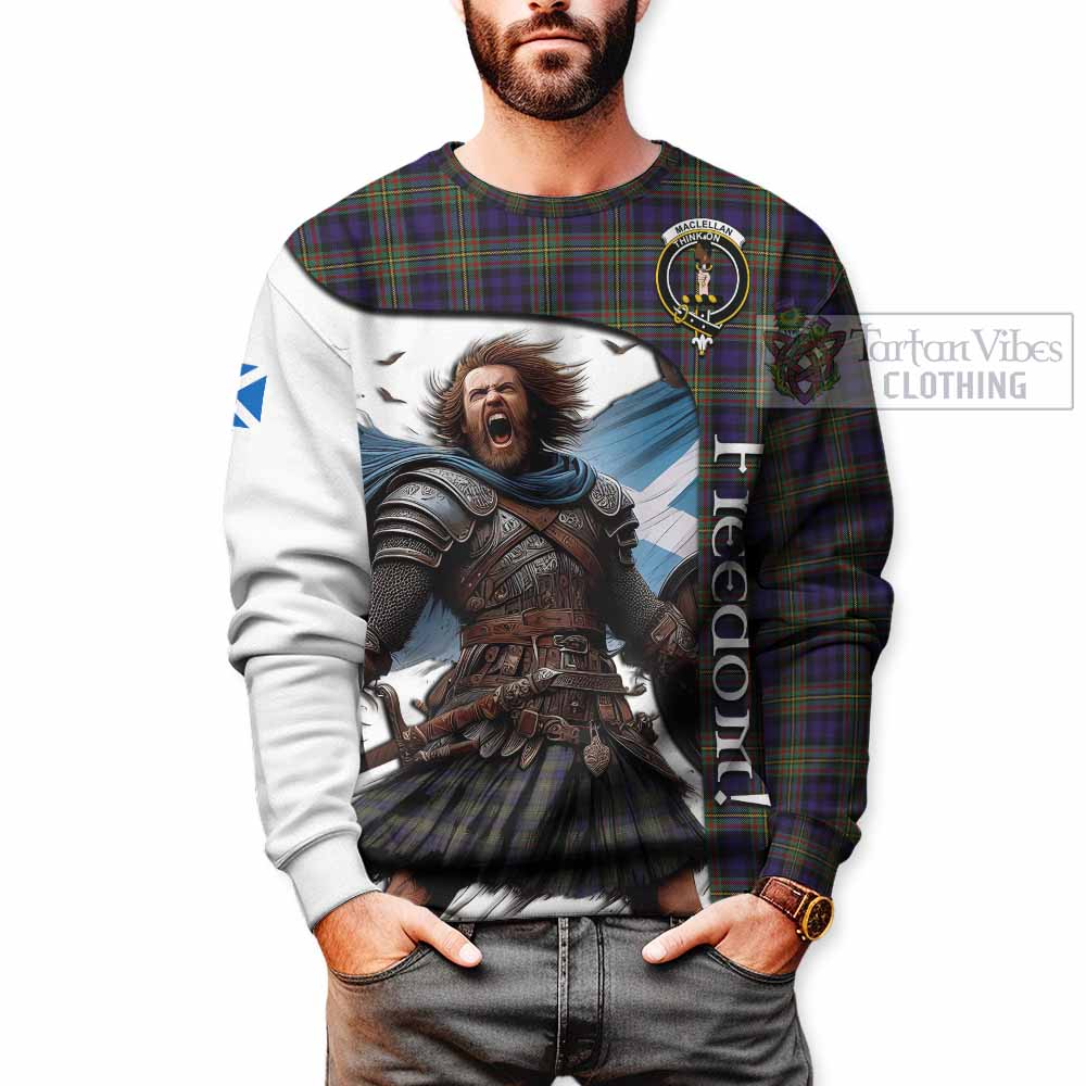 Tartan Vibes Clothing MacLellan (McLellan) Crest Tartan Sweatshirt Inspired by the Freedom of Scottish Warrior