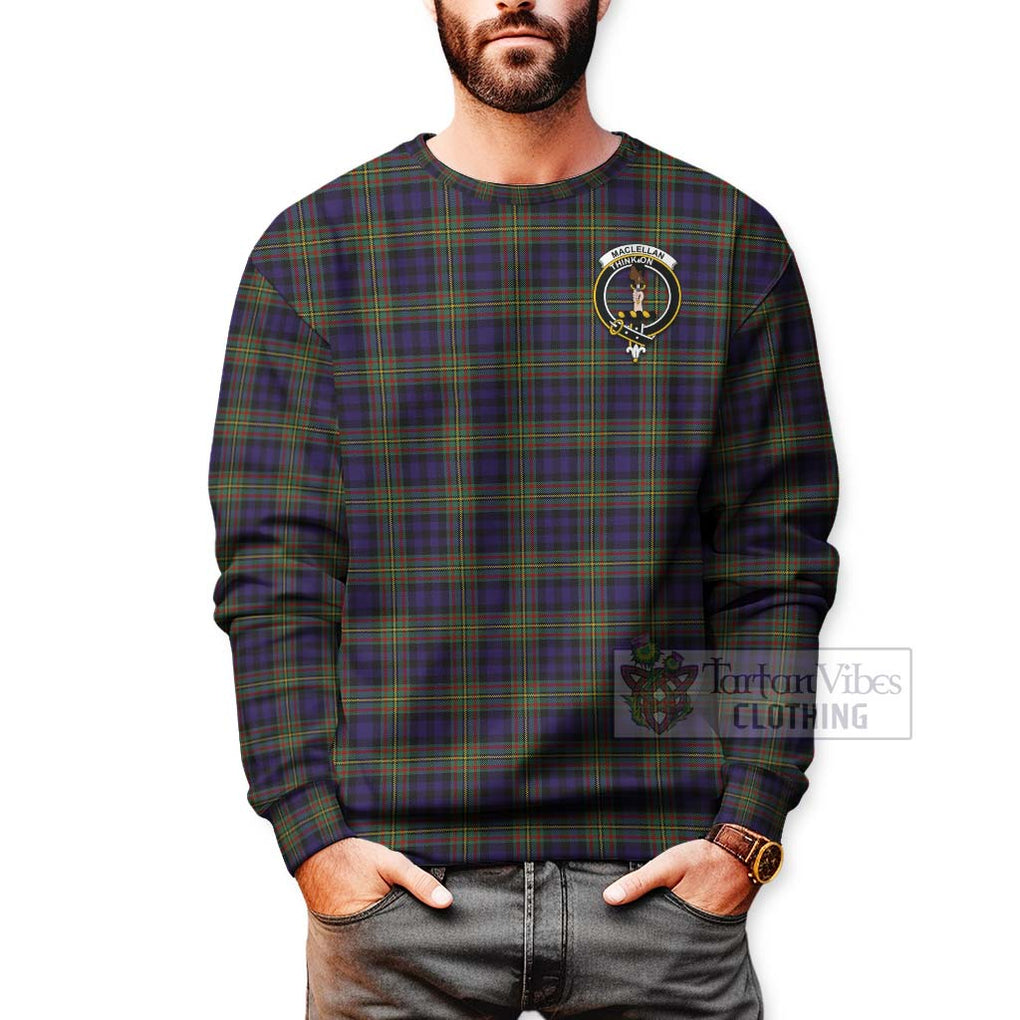 Tartan Vibes Clothing MacLellan (McLellan) Tartan Sweatshirt with Family Crest Celtic Skull Style