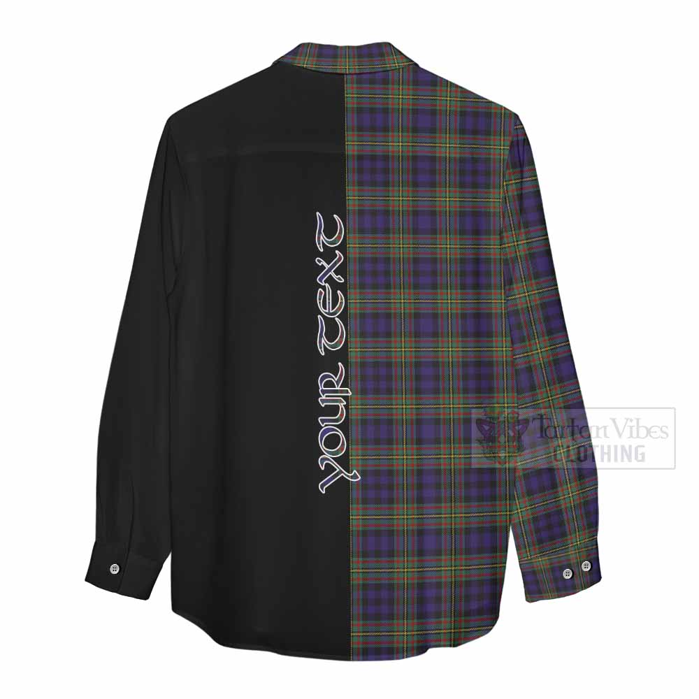 Tartan Vibes Clothing MacLellan (McLellan) Tartan Women's Casual Shirt with Family Crest and Half Of Me Style