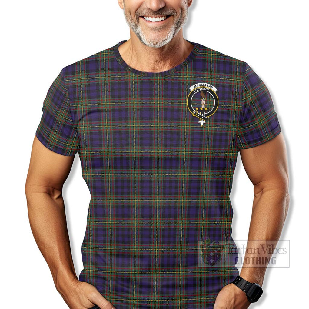 Tartan Vibes Clothing MacLellan (McLellan) Tartan T-Shirt with Family Crest Celtic Skull Style