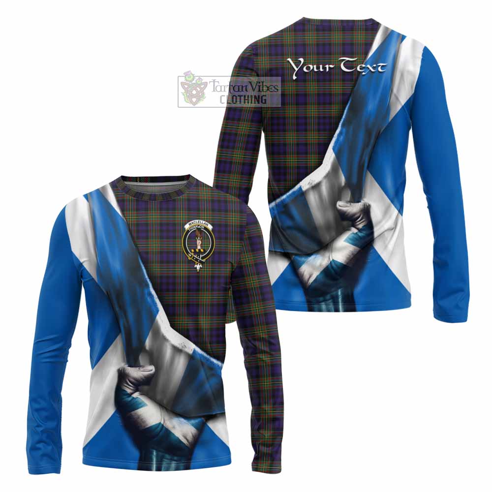 Tartan Vibes Clothing MacLellan (McLellan) Tartan Long Sleeve T-Shirt with Family Crest Scotland Patriotic Style