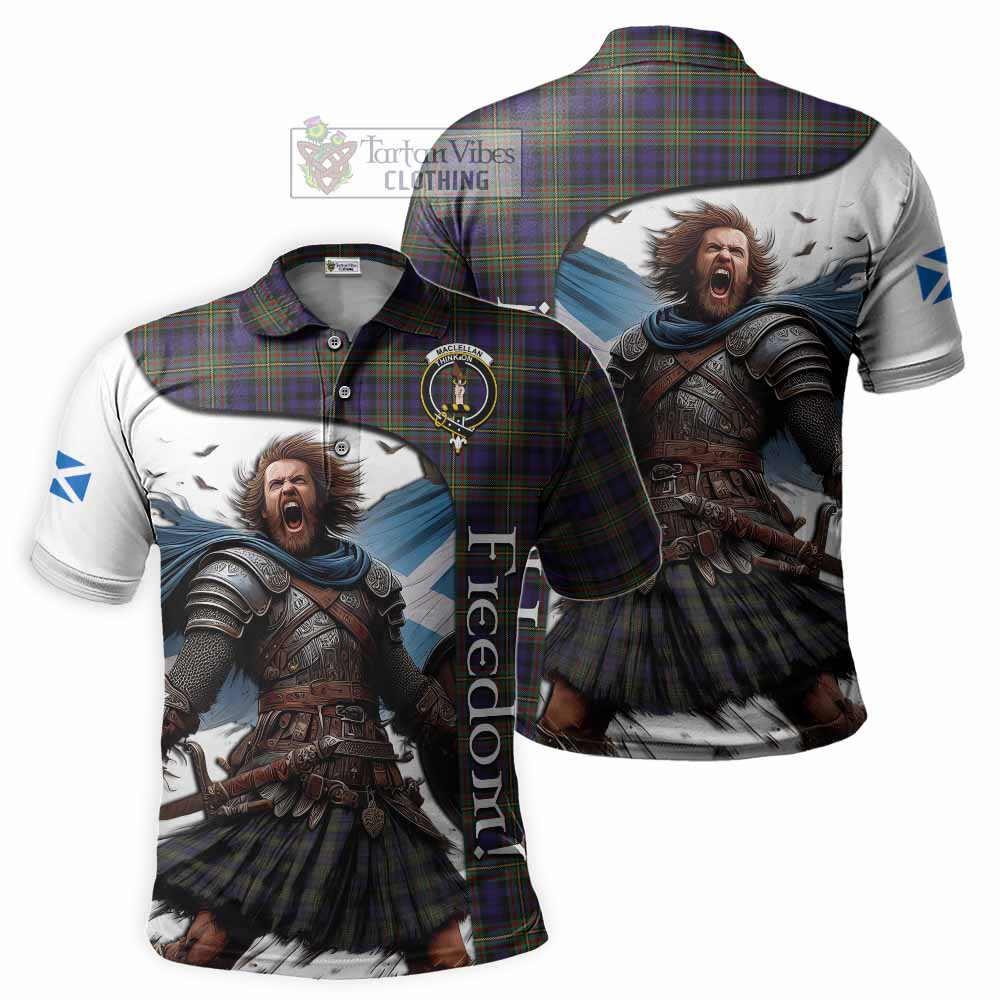 Tartan Vibes Clothing MacLellan (McLellan) Crest Tartan Polo Shirt Inspired by the Freedom of Scottish Warrior