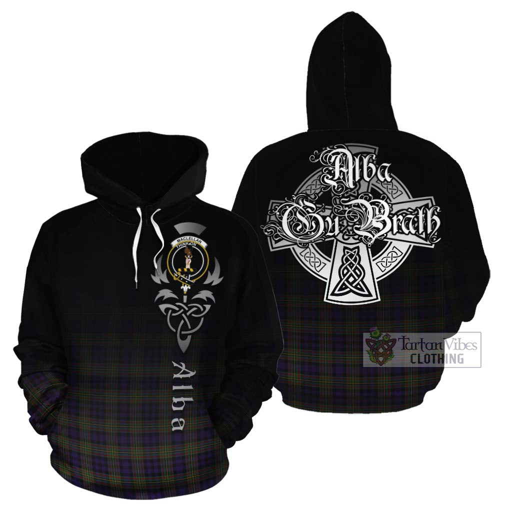 Tartan Vibes Clothing MacLellan (McLellan) Tartan Cotton Hoodie Featuring Alba Gu Brath Family Crest Celtic Inspired