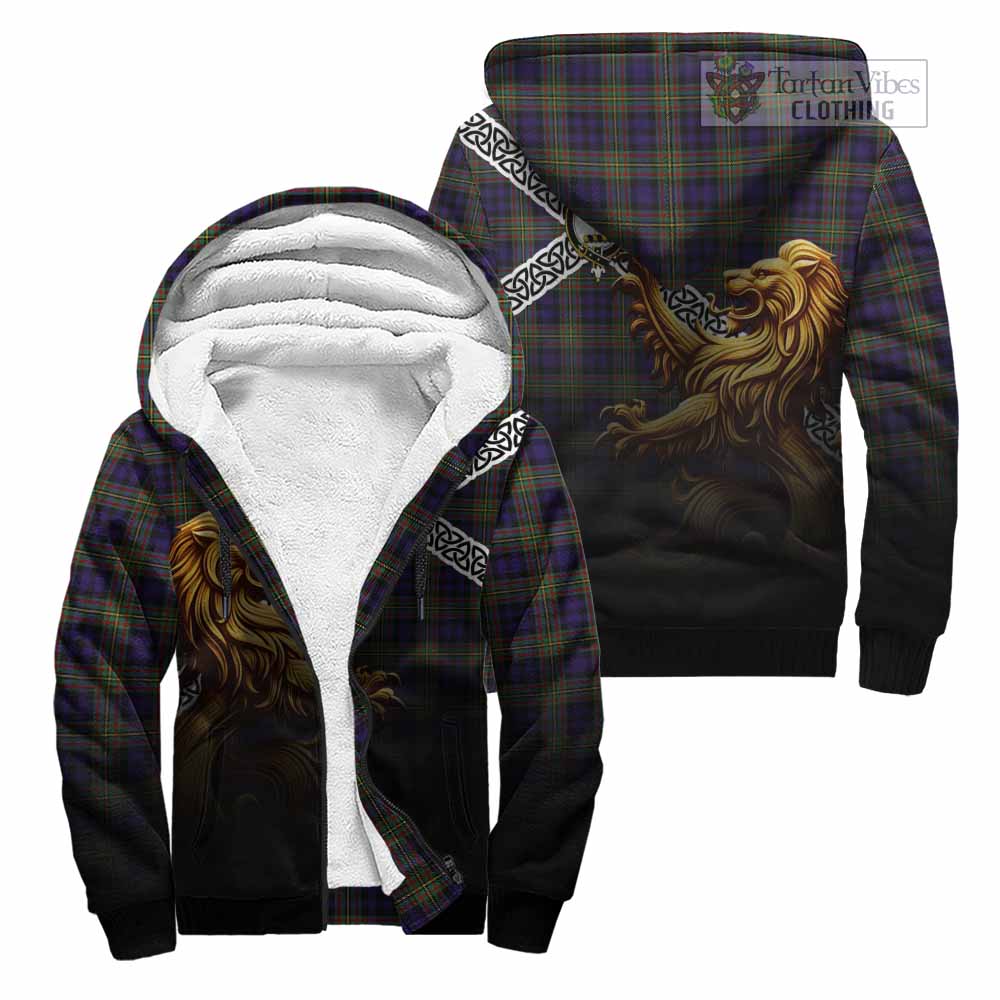 MacLellan (McLellan) Crest Tartan Sherpa Hoodie with Golden Lion Emblem Celtic Style Unisex - Tartan Vibes Clothing