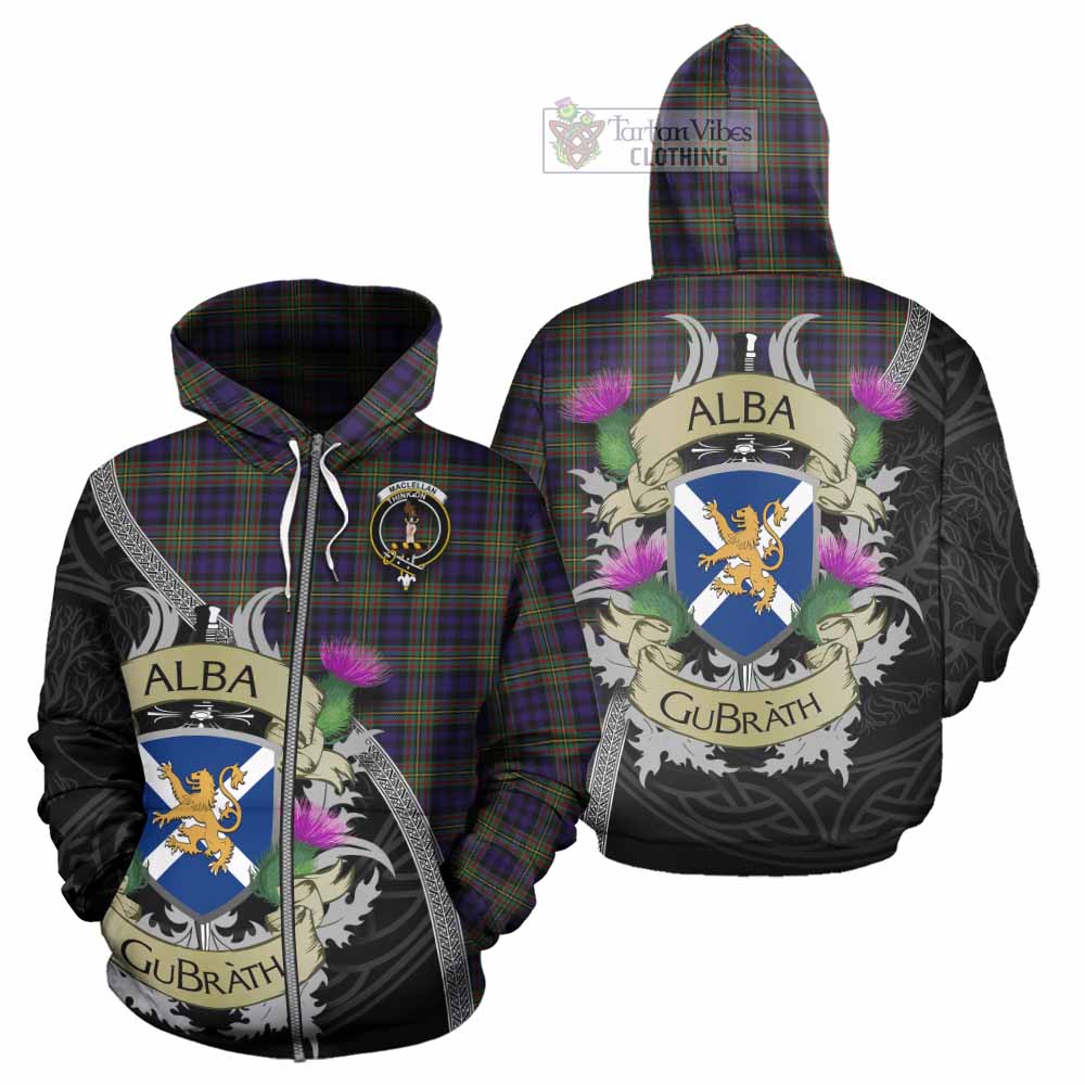 MacLellan (McLellan) Tartan Family Crest Hoodie Lion Rampant Royal Thistle Shield Celtic Inspired Zip Hoodie - Tartan Vibes Clothing