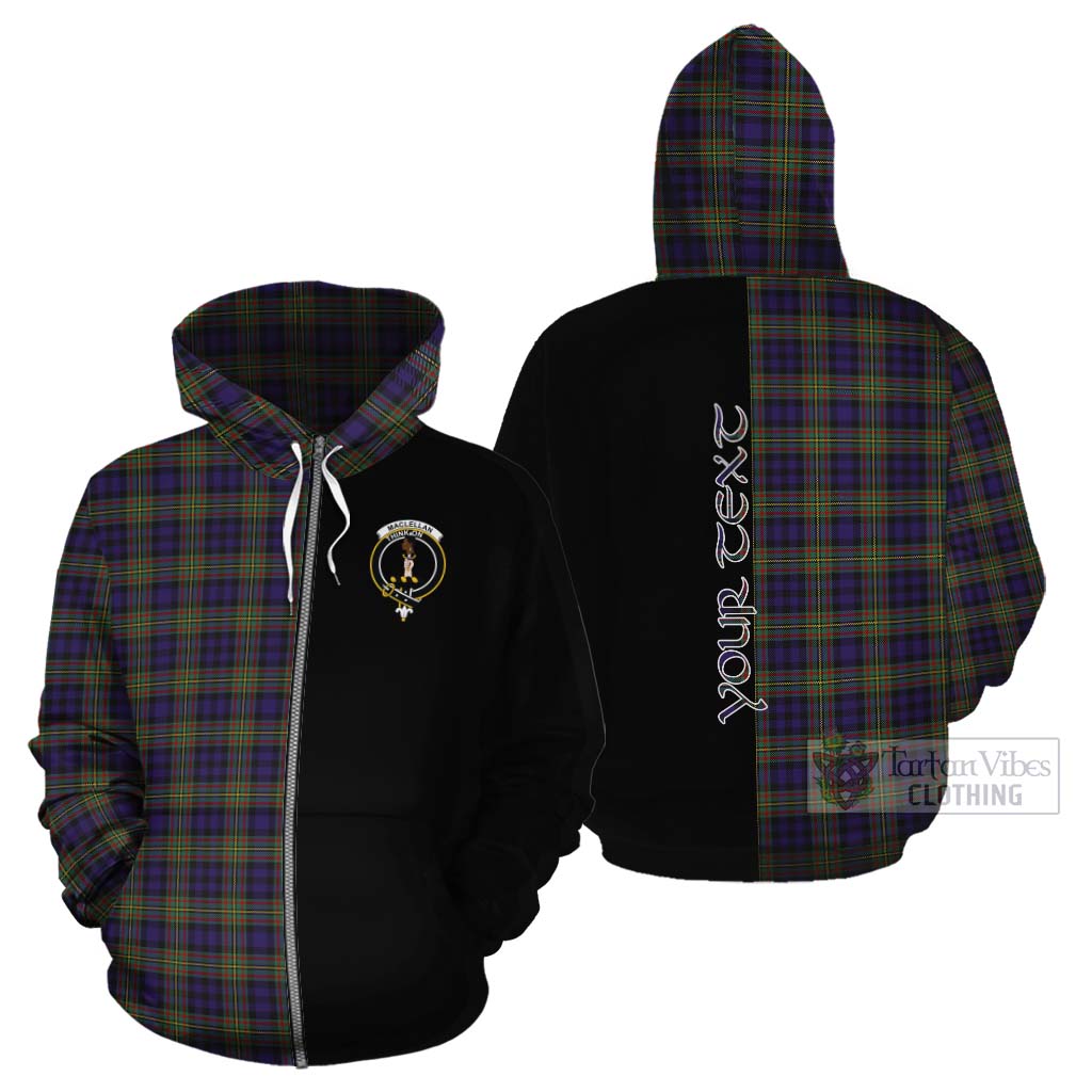 Tartan Vibes Clothing MacLellan (McLellan) Tartan Cotton Hoodie with Family Crest and Half Of Me Style