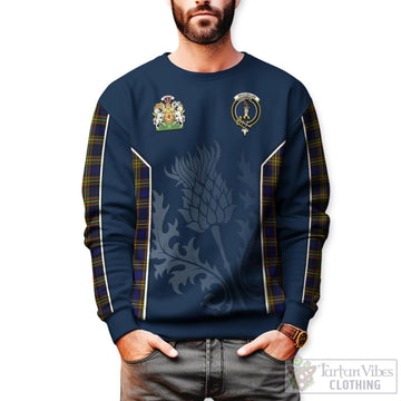 MacLellan Modern Tartan Sweatshirt with Family Crest and Scottish Thistle Vibes Sport Style