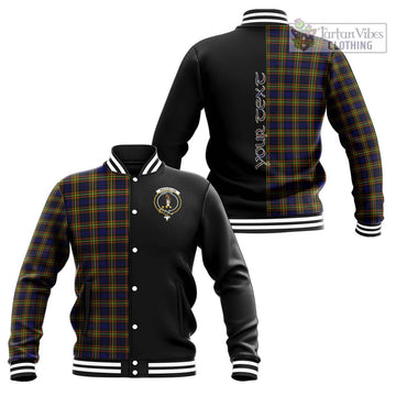 MacLellan Modern Tartan Baseball Jacket with Family Crest and Half Of Me Style