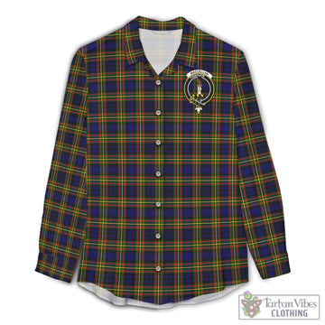 MacLellan Modern Tartan Women's Casual Shirt with Family Crest