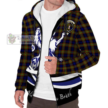 MacLellan Modern Tartan Sherpa Hoodie with Alba Gu Brath Regal Lion Emblem