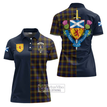 MacLellan Modern Tartan Women's Polo Shirt Alba with Scottish Lion Royal Arm Half Style