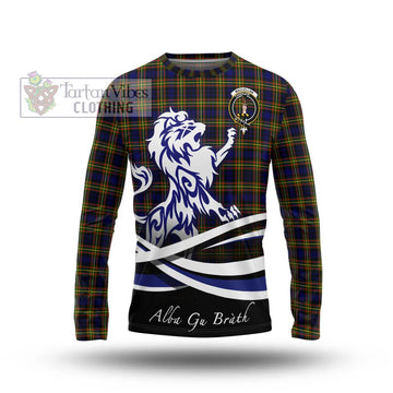 MacLellan Modern Tartan Long Sleeve T-Shirt with Alba Gu Brath Regal Lion Emblem