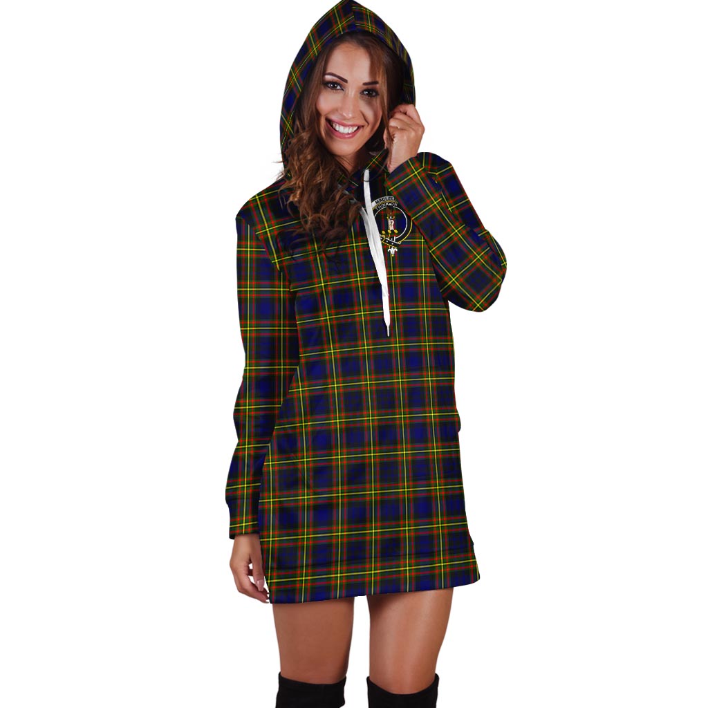 MacLellan Modern Tartan Hoodie Dress with Family Crest - Tartan Vibes Clothing