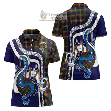 MacLellan Modern Tartan Women's Polo Shirt with Epic Bagpipe Style