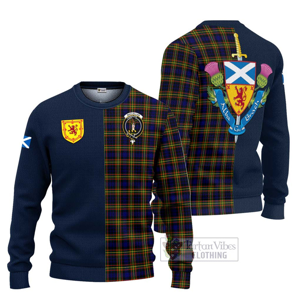 Tartan Vibes Clothing MacLellan Modern Tartan Knitted Sweater with Scottish Lion Royal Arm Half Style