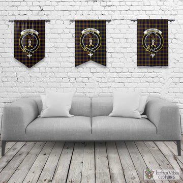 MacLellan Modern Tartan Gonfalon, Tartan Banner with Family Crest