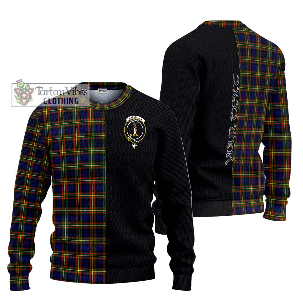 MacLellan Modern Tartan Knitted Sweater with Family Crest and Half Of Me Style Unisex - Tartanvibesclothing Shop