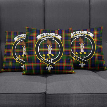 MacLellan Modern Tartan Pillow Cover with Family Crest