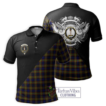 MacLellan Modern Tartan Polo Shirt with Family Crest and Military Logo Style