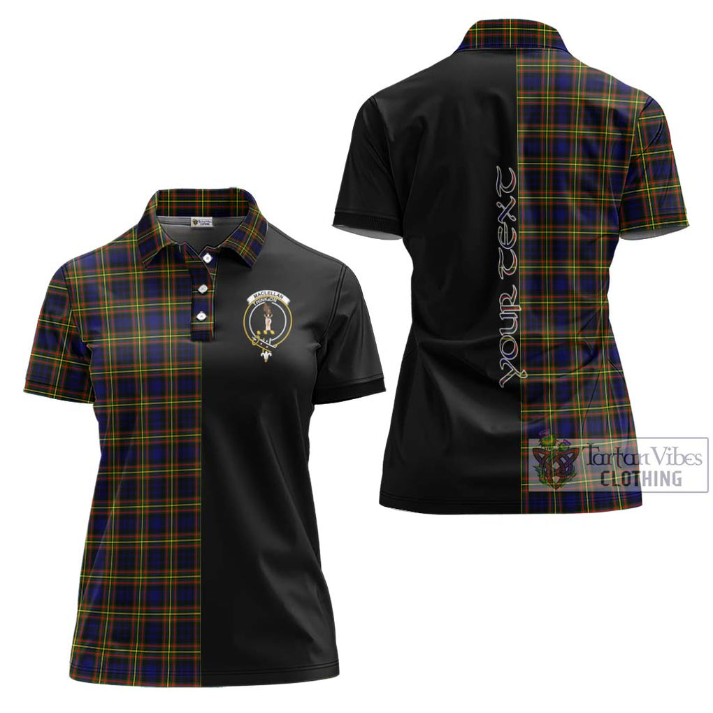 MacLellan Modern Tartan Women's Polo Shirt with Family Crest and Half Of Me Style Women - Tartanvibesclothing Shop