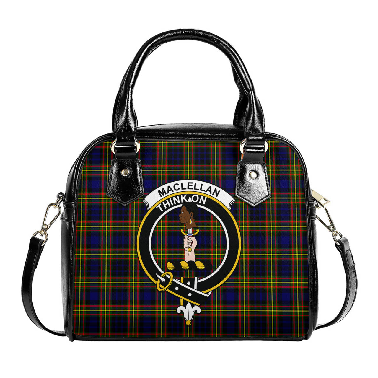 MacLellan Modern Tartan Shoulder Handbags with Family Crest One Size 6*25*22 cm - Tartanvibesclothing