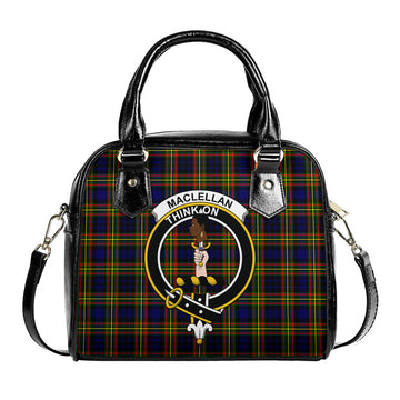 MacLellan Modern Tartan Shoulder Handbags with Family Crest