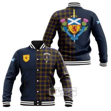 MacLellan Modern Tartan Baseball Jacket Alba with Scottish Lion Royal Arm Half Style